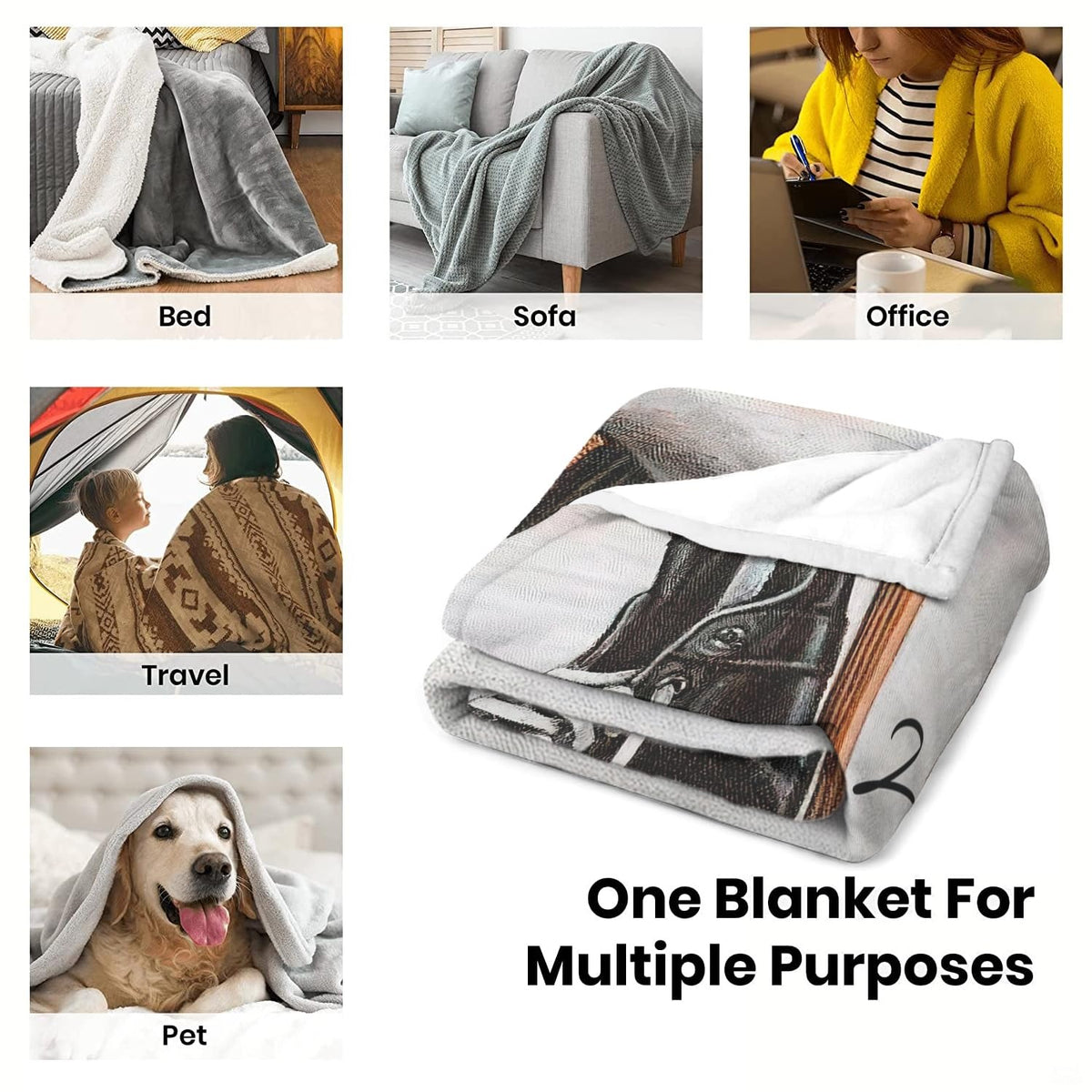 Dimension reference diagram for ice hockey gear graphic blanket