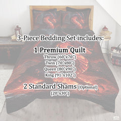 Custom Fantasy Dragon Standing on Glowing Embers Comforter