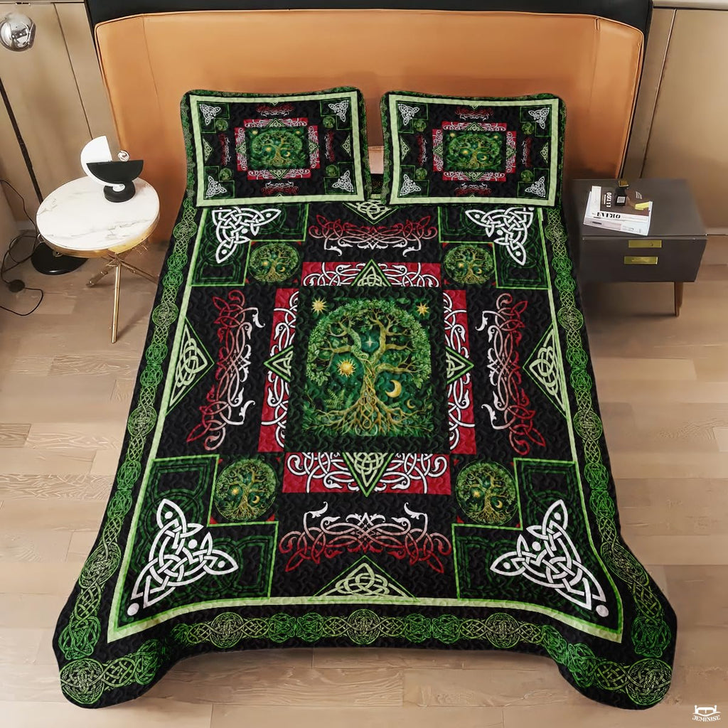 Personalized Celtic Yggdrasil Tree of Life Quilt Sets, Bedroom Decor