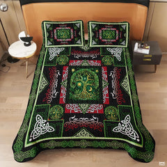 Personalized Celtic Yggdrasil Tree of Life Quilt Sets, Bedroom Decor