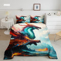 Jeminise Dragon on Cliff Comforter Set, Fantasy Bedding