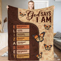 Custom Inspirational Scripture Butterflies Blanket, Machine Washable
