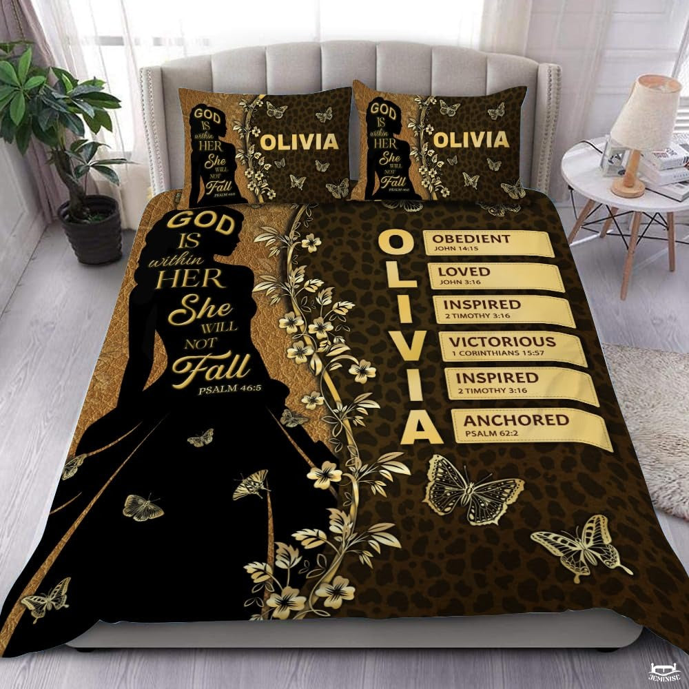 Christian Bedding Set – Inspirational Bible Verse Comforter – Religious Bedding for Women, Faith Gift for Mom, Daughter, Sister, Birthday & Religious Gifts (Christian Girl)