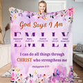 Custom Christian scripture floral Blanket, Machine Washable