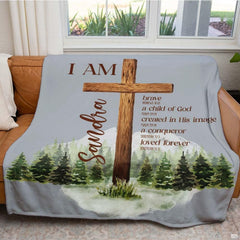 Overhead perspective of mountain forest landscape art featured on cross bedding.