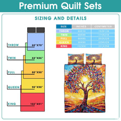 Personalized Mosaic Tree of Life Quilt Sets, Machine Wa - Mosaic Style