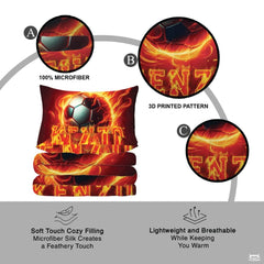 Custom Fiery Soccer Ball, Custom Name Comforter Set, Machin - Design 5