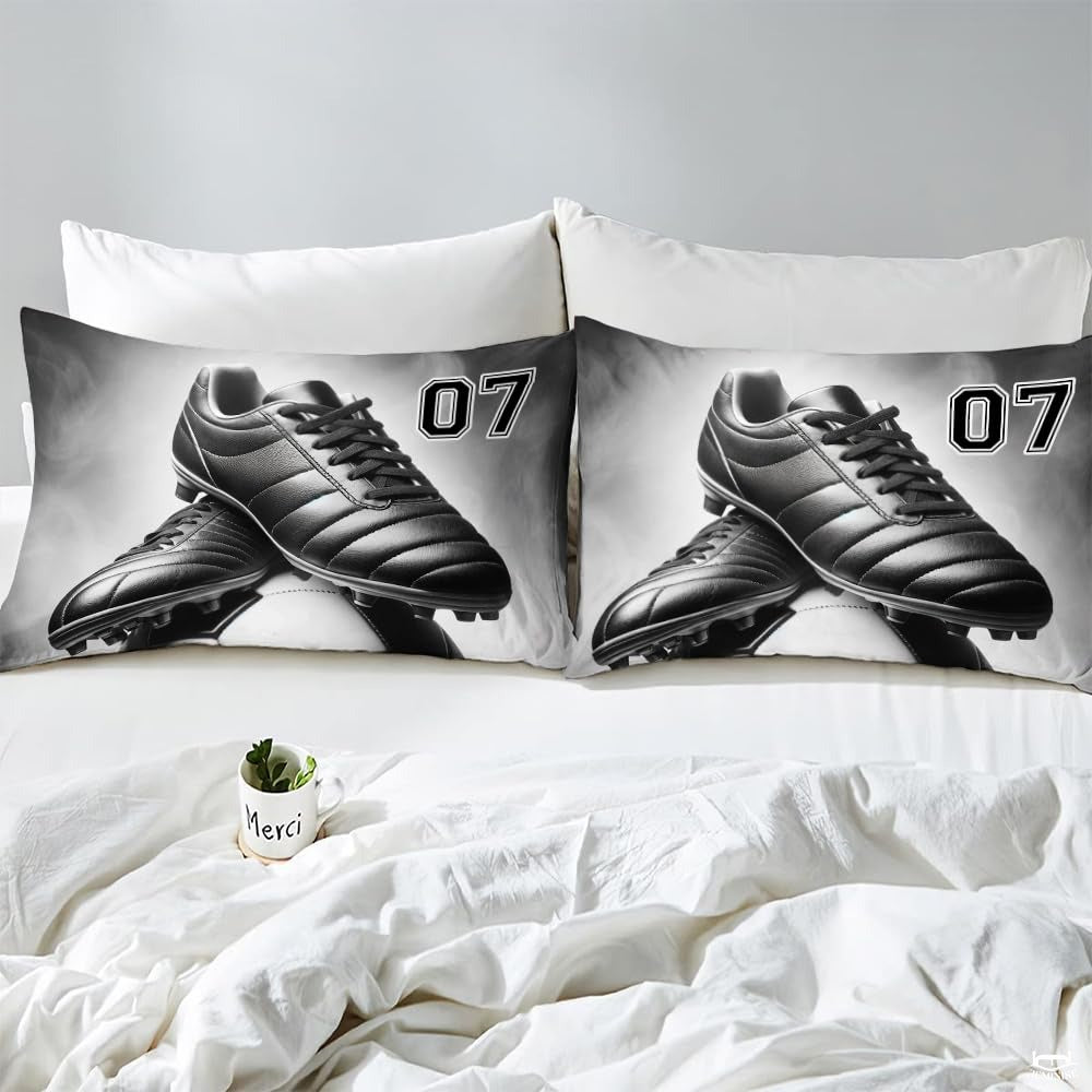 Custom Soccer Ball Cleats Personalized Comforter Set, Machine Washable
