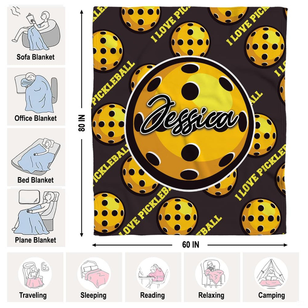 Yellow perforated pickleball pattern with central badge, view 4.