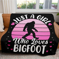 Walking Bigfoot silhouette inside pink striped sunset with hearts and typography, view 3.