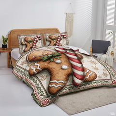 Christmas Bedding Quilt – Soft Microfiber Holiday Bedspread, Lightweight Winter Bedding, Cozy Xmas Quilts for Couch, Bedroom & Seasonal Home Decorations (Christmas Quilt-DS05)