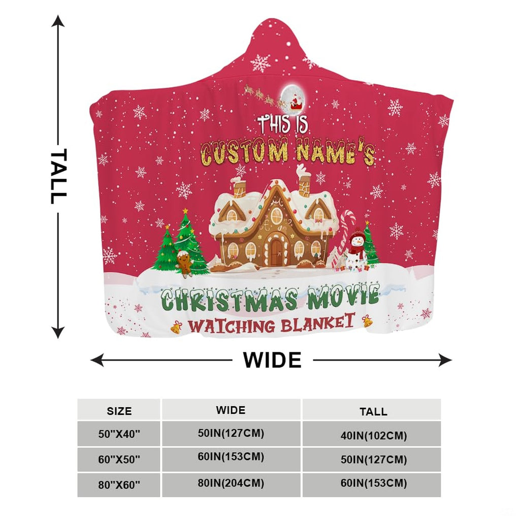 Christmas gingerbread throw blanket view 3 highlighting snowman, candy canes, and reindeer sleigh over moon