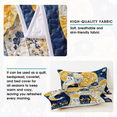 Elephant Quilt Set, Animal Patchwork Printed Quilt Bedset, Patchwork Style Quilts Twin Full Queen Size Elephant Pattern Blanket Bedspread, Elephants Bed Set Bedding Gift