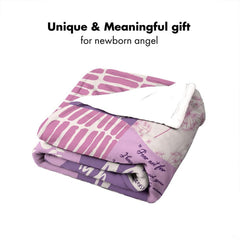 Neatly folded lavender display showing dandelion and patchwork patterns on clean white background.