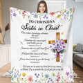 Botanical garden bedding set display featuring rustic wooden cross with violet blooms and pastel floral borders.