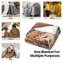 Alternative perspective of four grid doodle pet graphic blanket