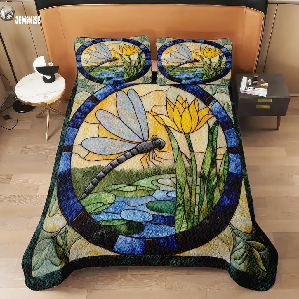 Jeminise Cat Farmhouse Quilt Set, Cozy Animal Bedding