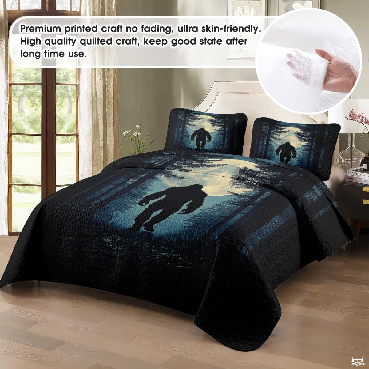 Personalized Bigfoot by Campfire Bedding Quilt Sets