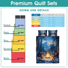 Personalized Bigfoot Campfire Night Forest Quilt Sets