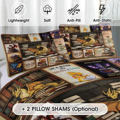 Close view of reading dragon pillow artwork
