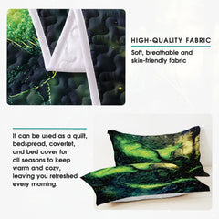 Green flying dragon artwork detail with pale reverse side shown