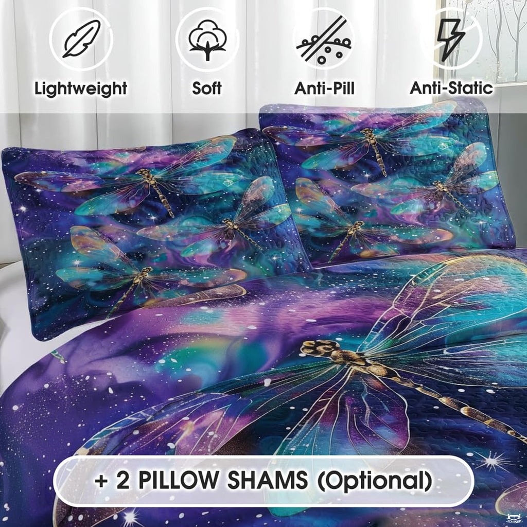 Close view of celestial dragonfly pillow artwork