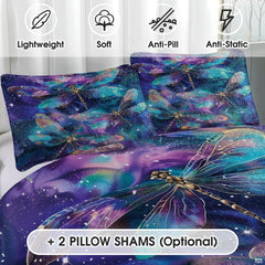 Close view of celestial dragonfly pillow artwork