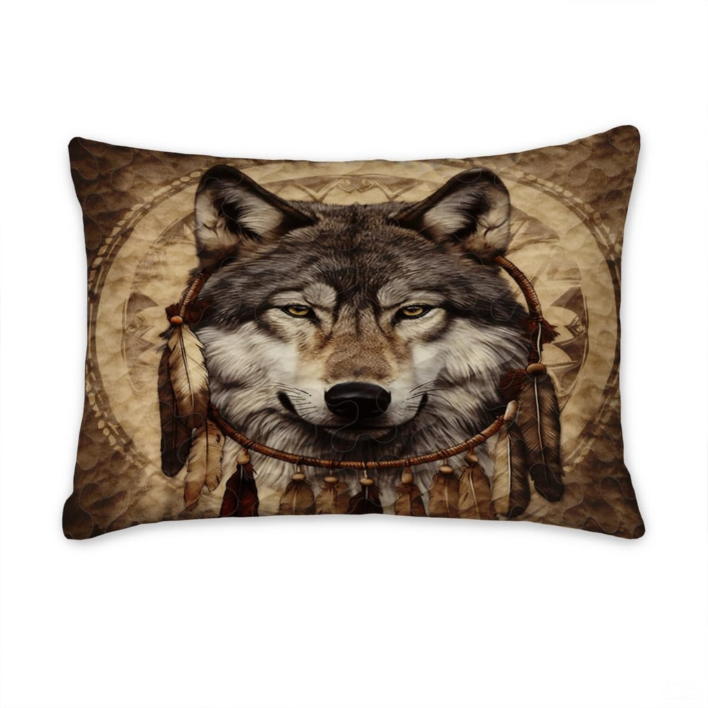 Personalized Wolf Head Framed By Dreamcatcher Comforter