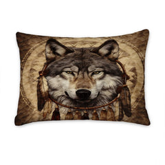 Personalized Wolf Head Framed By Dreamcatcher Comforter