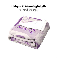 Lifestyle display of Christian scripture throw blanket arranged in a modern nursery