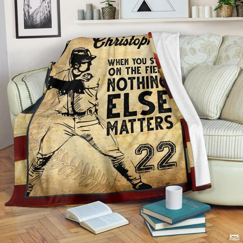 Custom Name Catcher Batter Baseball Baseball Throw, Baseball Blanket Gift Baseball Bedding Gift for Adult, Christmas New Years Gift for Baseball Player, Pitcher Gift (Baseball Design 10)
