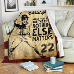 Custom Name Catcher Batter Baseball Baseball Throw, Baseball Blanket Gift Baseball Bedding Gift for Adult, Christmas New Years Gift for Baseball Player, Pitcher Gift (Baseball Design 10)