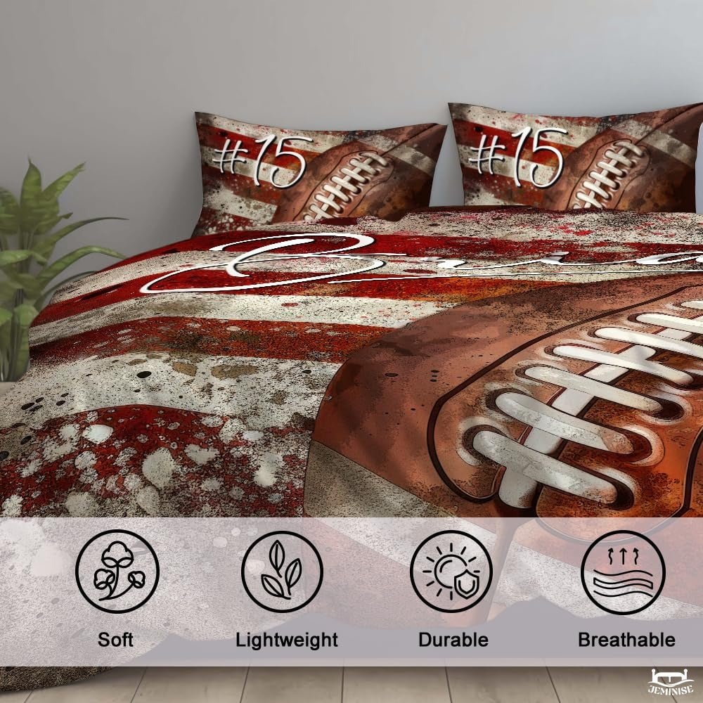 Custom American Football Close Up on Grunge Vintage Comforter