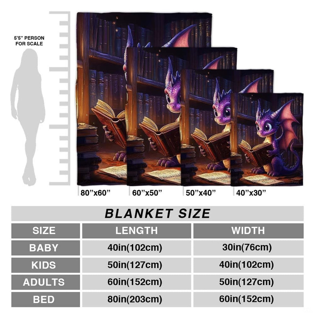 Stylized bedroom interior featuring cute fantasy dragon library themed bedding set.