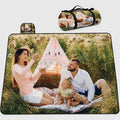 Family photo meadow picnic outdoor blanket with matching carry duffle bag