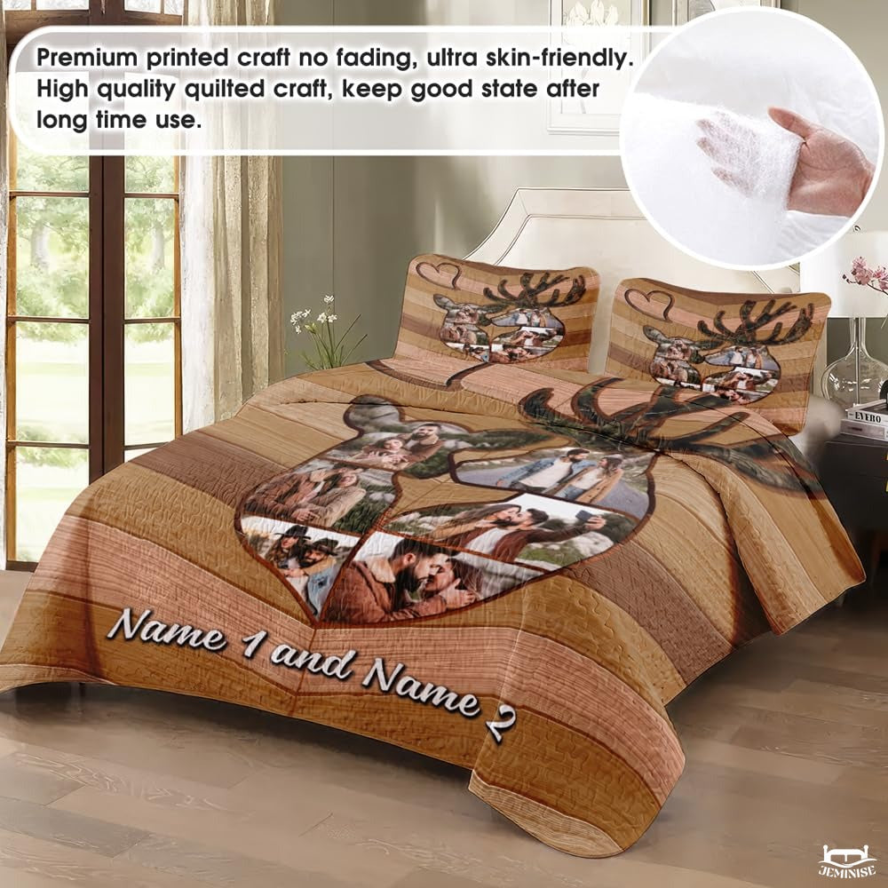 Personalized Hunting and Outdoor Comforter with Deer Antlers