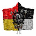 Native American chief warrior in war bonnet on four-quadrant bandana pattern, view 1.