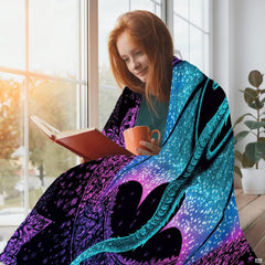 Fantasy dragon artwork featuring detailed reptilian scales and swirling celestial patterns in purple tones.