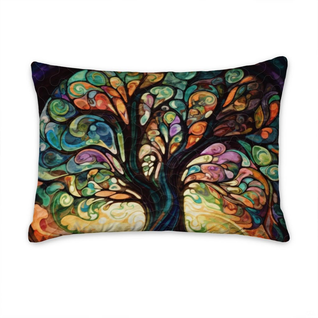 Matching pillowcase detail for Tree of Life bedding set showcasing kaleidoscopic mosaic branch artwork