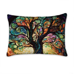 Matching pillowcase detail for Tree of Life bedding set showcasing kaleidoscopic mosaic branch artwork
