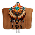 Southwestern turquoise feather regalia graphic blanket front display