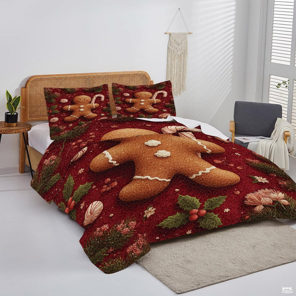 Christmas Bedding Quilt – Soft Microfiber Holiday Bedspread, Lightweight Winter Bedding, Cozy Xmas Quilts for Couch, Bedroom & Seasonal Home Decorations (Christmas Quilt-DS03)