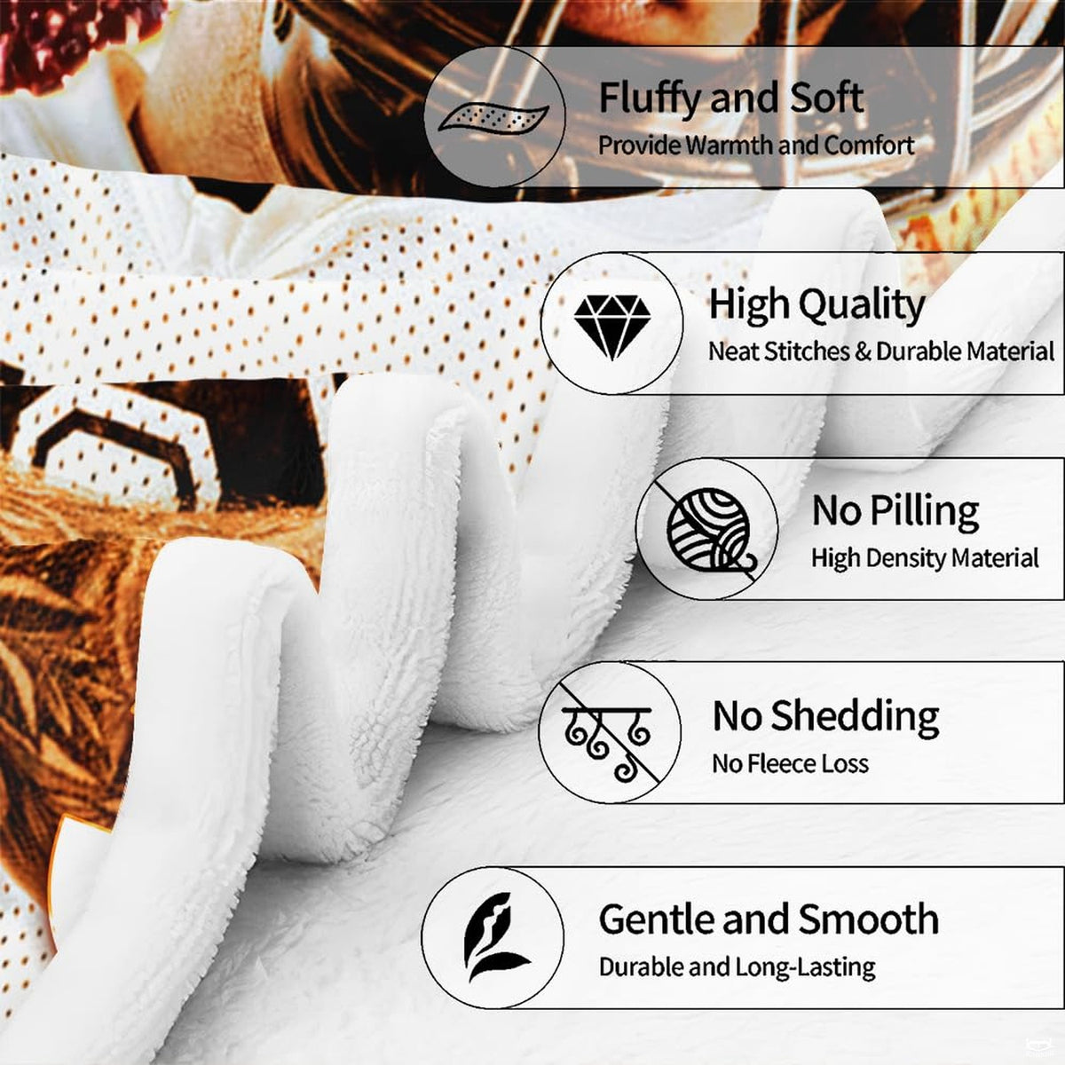 Alternative perspective of dynamic gridiron flame sports blanket