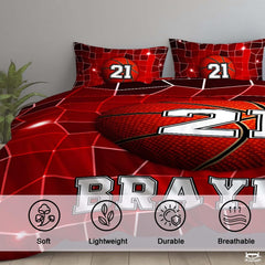Personalized Basketball on Net Background Comforter with Name and Number