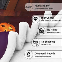 Person holding halloween movie watching illustration design blanket