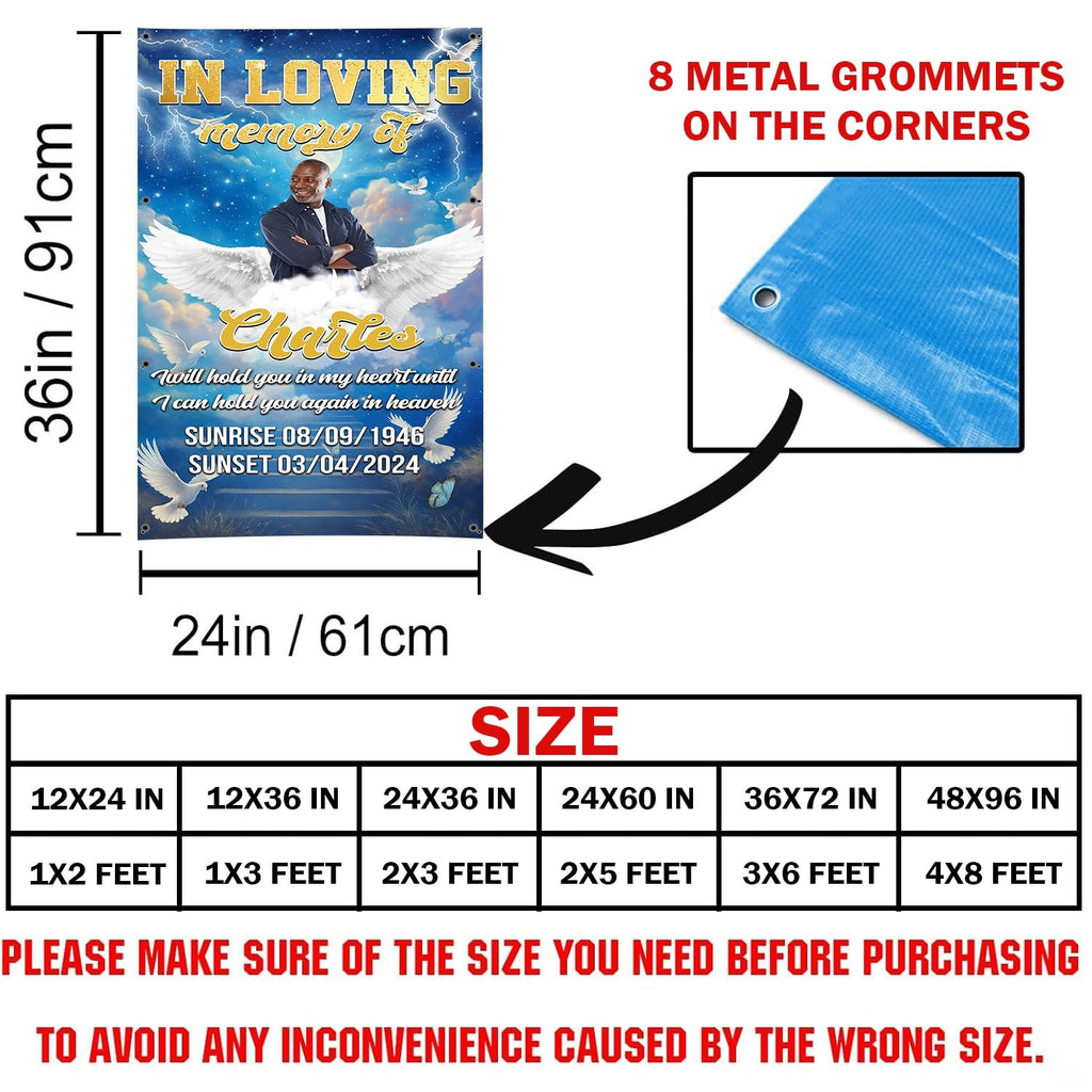 Dimension reference diagram for memorial tribute blanket