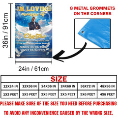 Dimension reference diagram for memorial tribute blanket