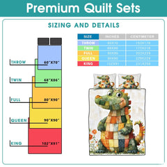 Crocodile Patchwork Printed Quilts, Animal Patchwork Bedding - Crocodile Quilt Bedset Style, Premium Quilts Bedspread, Animals Bedding Blanket Gift