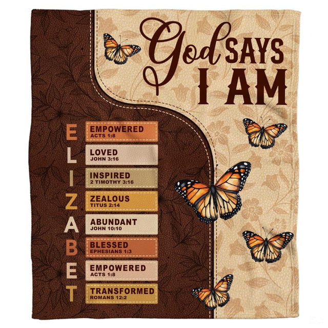 Custom Inspirational Scripture Butterflies Blanket, Machine Washable