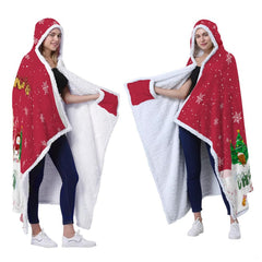 Christmas gingerbread throw blanket view 4 highlighting snowman, candy canes, and reindeer sleigh over moon
